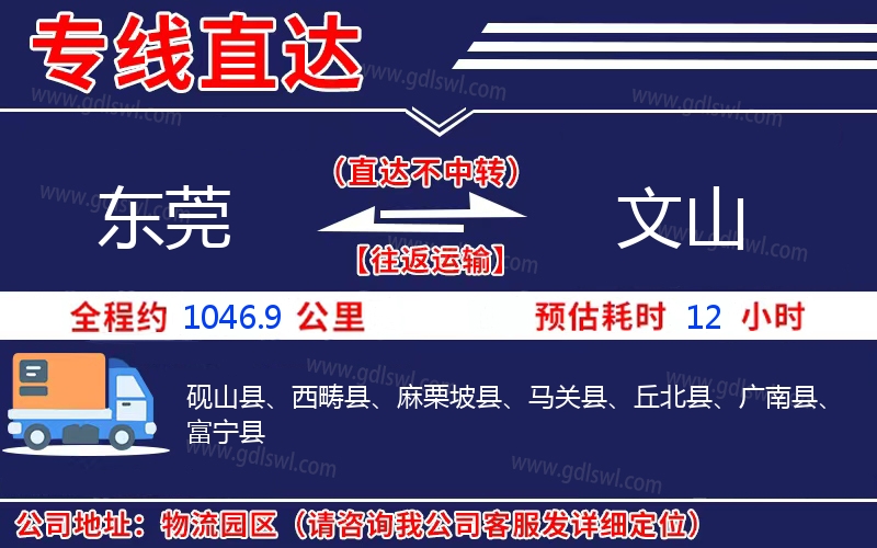 東莞到文山物流公司