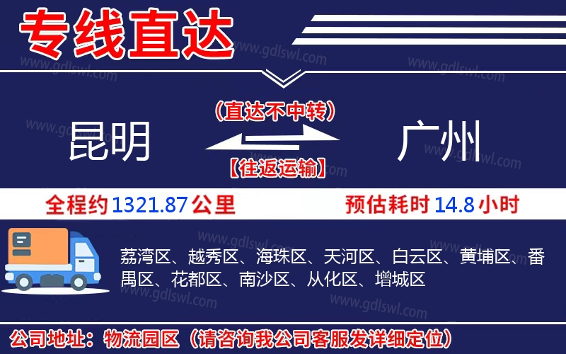 昆明到廣州物流公司 昆明到廣州物流公司