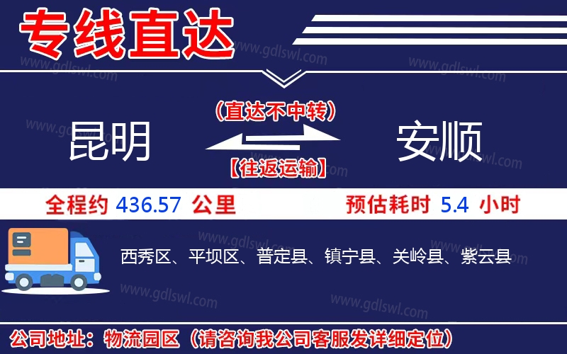 昆明到安順物流公司 昆明到安順物流公司