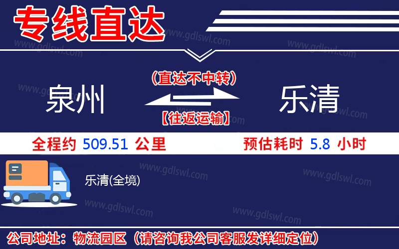 泉州到樂清物流公司 泉州到樂清物流公司