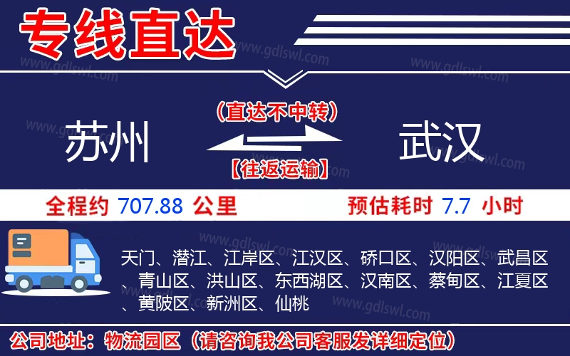 蘇州到武漢物流公司 蘇州到武漢物流公司