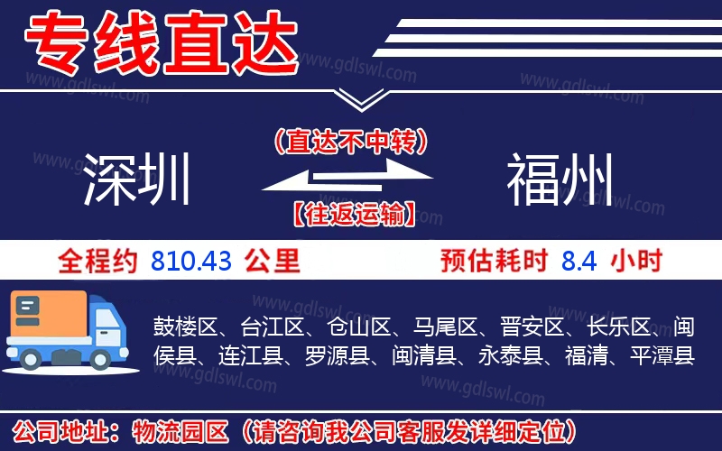 深圳到福州物流公司