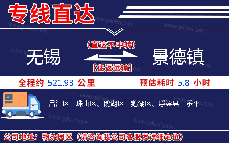 無(wú)錫到景德鎮(zhèn)物流公司 無(wú)錫到景德鎮(zhèn)物流公司